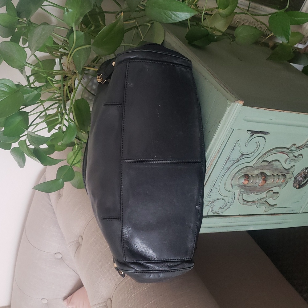 Cole Haan Black Leather Shoulder Tote Bag - Picture 5 of 7